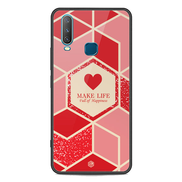 Happiness Series Soft Phone Case - Premium Glass Case - Design 5 - Vivo Y12