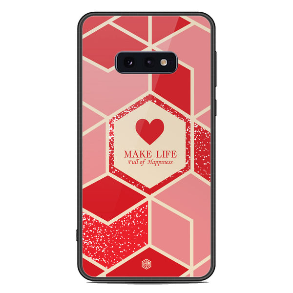 Happiness Series Soft Phone Case - Premium Glass Case - Design 5 - Samsung Galaxy S10e