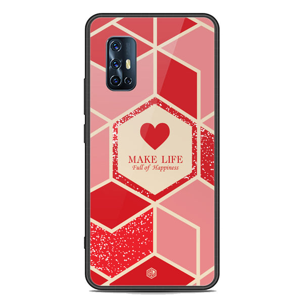 Happiness Series Soft Phone Case - Premium Glass Case - Design 5 - Vivo Y9s