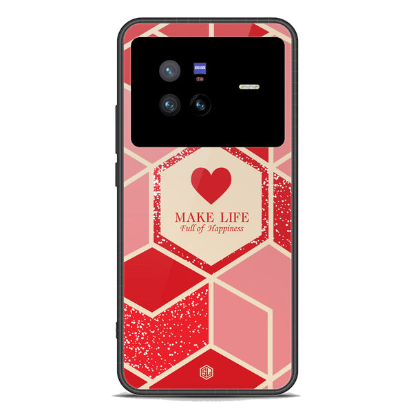 Happiness Series Soft Phone Case - Premium Glass Case - Design 5 - Vivo X80