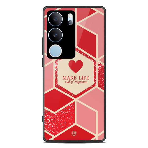 Happiness Series Soft Phone Case - Premium Glass Case - Design 5 - Vivo V29 Pro