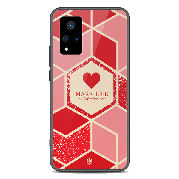 Happiness Series Soft Phone Case - Premium Glass Case - Design 5 - Vivo V21