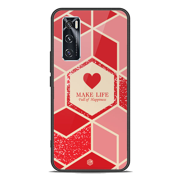 Happiness Series Soft Phone Case - Premium Glass Case - Design 5 - Vivo V20 SE