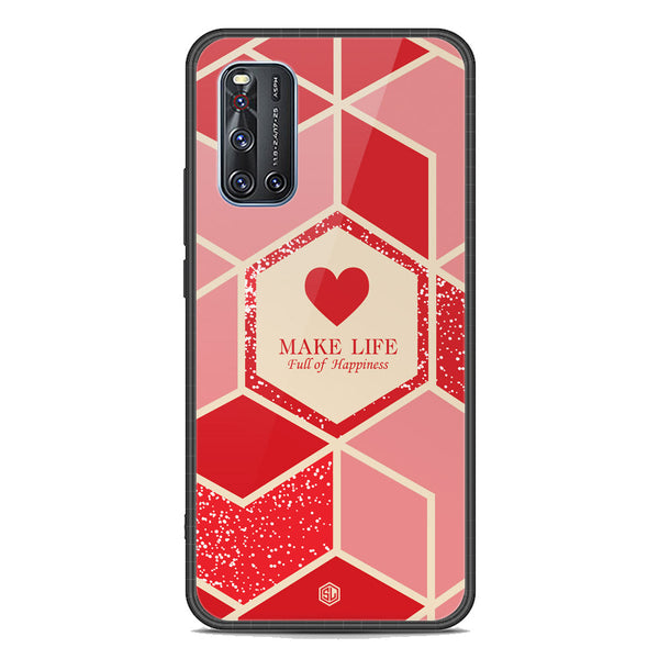 Happiness Series Soft Phone Case - Premium Glass Case - Design 5 - Vivo V19