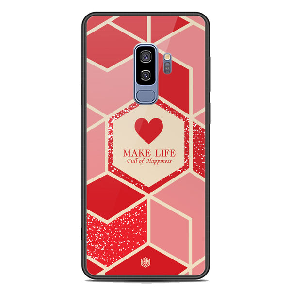 Happiness Series Soft Phone Case - Premium Glass Case - Design 5 - Samsung Galaxy S9 Plus