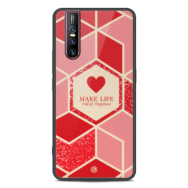 Happiness Series Soft Phone Case - Premium Glass Case - Design 5 - Vivo V15 Pro