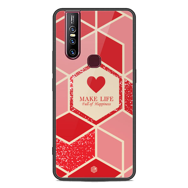 Happiness Series Soft Phone Case - Premium Glass Case - Design 5 - Vivo V15