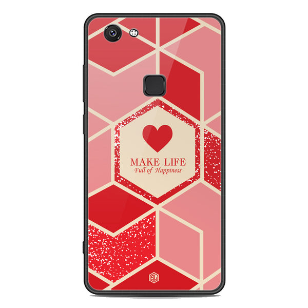 Happiness Series Soft Phone Case - Premium Glass Case - Design 5 - Vivo V7