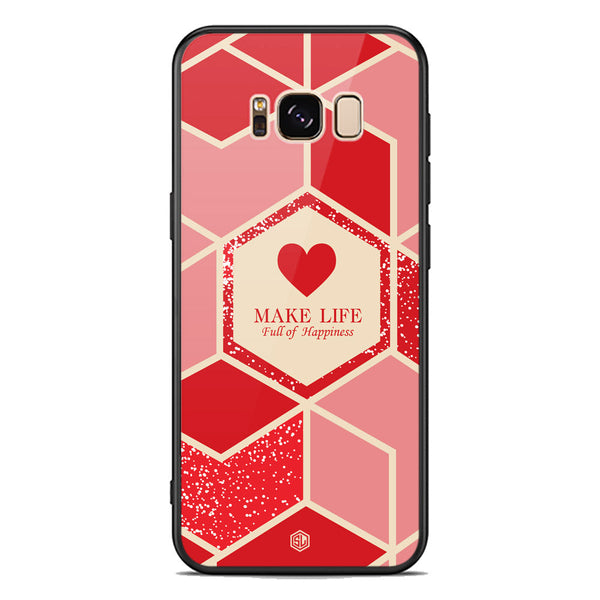 Happiness Series Soft Phone Case - Premium Glass Case - Design 5 - Samsung Galaxy S8