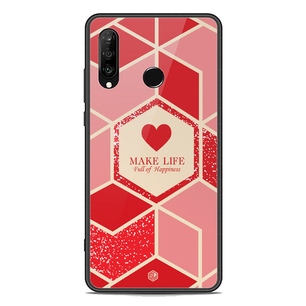 Happiness Series Soft Phone Case - Premium Glass Case - Design 5 - Huawei Nova 4e
