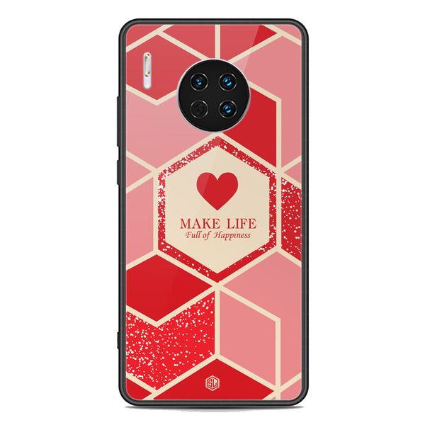 Happiness Series Soft Phone Case - Premium Glass Case - Design 5 - Huawei Mate 30