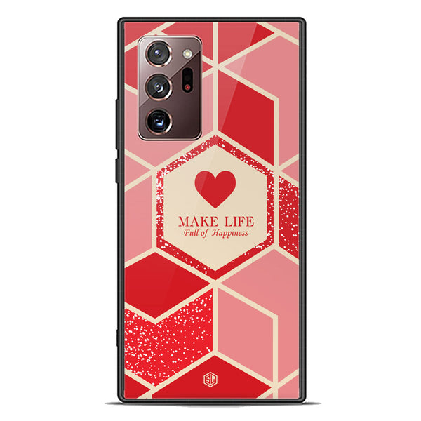 Happiness Series Soft Phone Case - Premium Glass Case - Design 5 - Samsung Galaxy Note 20 Ultra
