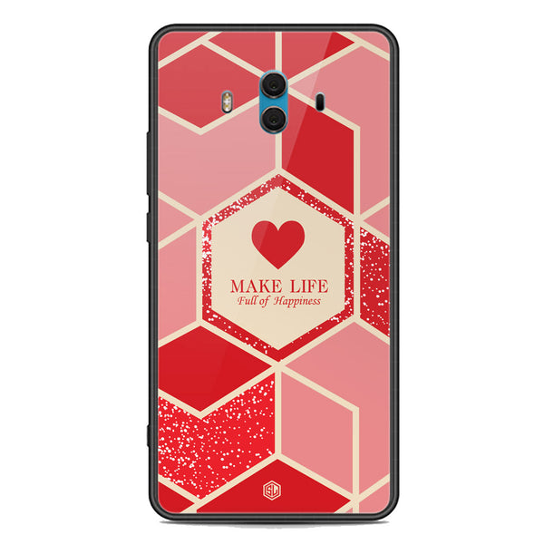 Happiness Series Soft Phone Case - Premium Glass Case - Design 5 - Huawei Mate 10