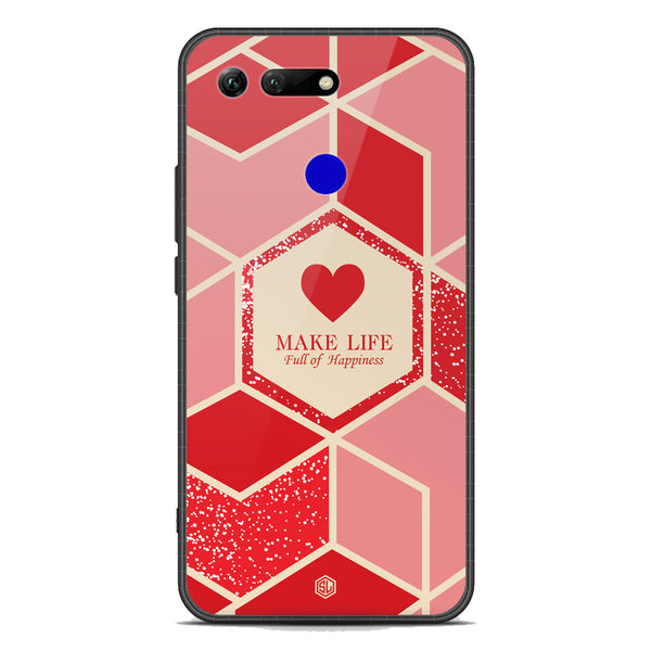 Happiness Series Soft Phone Case - Premium Glass Case - Design 5 - Huawei Honor View 20