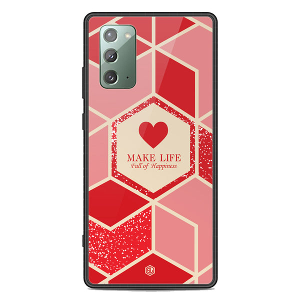 Happiness Series Soft Phone Case - Premium Glass Case - Design 5 - Samsung Galaxy Note 20