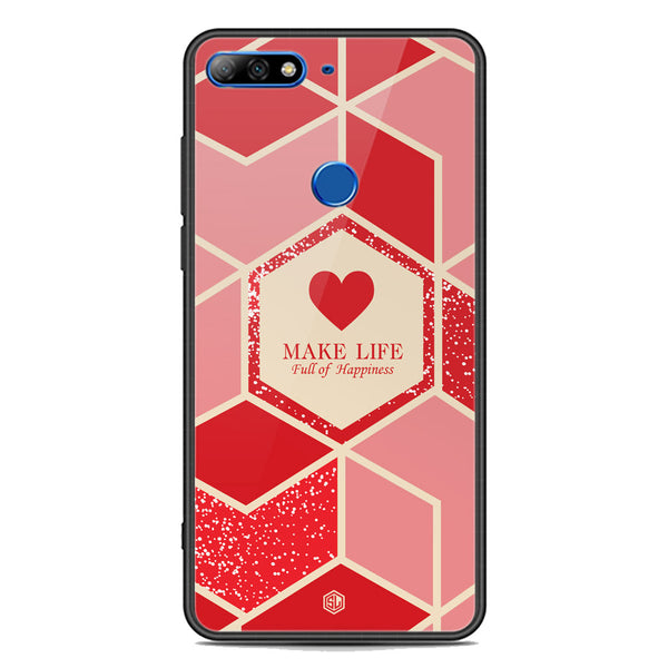 Happiness Series Soft Phone Case - Premium Glass Case - Design 5 - Huawei Honor 7C