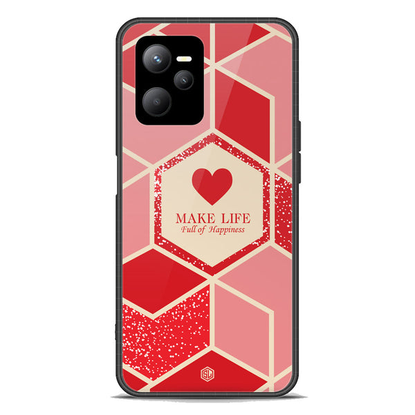 Happiness Series Soft Phone Case - Premium Glass Case - Design 5 - Realme Q5