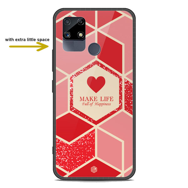 Happiness Series Soft Phone Case - Premium Glass Case - Design 5 - Realme C25