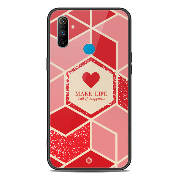 Happiness Series Soft Phone Case - Premium Glass Case - Design 5 - Realme C3