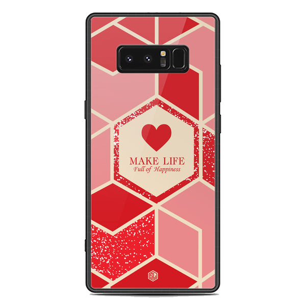 Happiness Series Soft Phone Case - Premium Glass Case - Design 5 - Samsung Galaxy Note 8