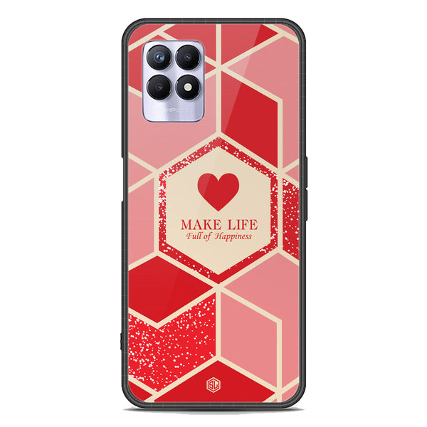 Happiness Series Soft Phone Case - Premium Glass Case - Design 5 - Realme 8i