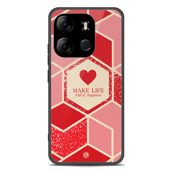 Happiness Series Soft Phone Case - Premium Glass Case - Design 5 - Infinix Smart 7