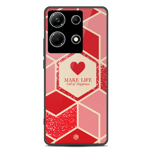 Happiness Series Soft Phone Case - Premium Glass Case - Design 5 - Infinix Note 30