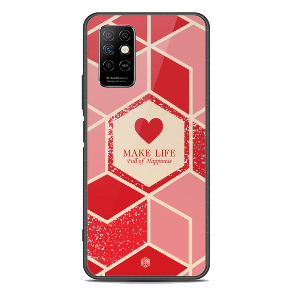 Happiness Series Soft Phone Case - Premium Glass Case - Design 5 - Infinix Note 8i