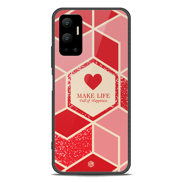 Happiness Series Soft Phone Case - Premium Glass Case - Design 5 - Infinix Hot 12