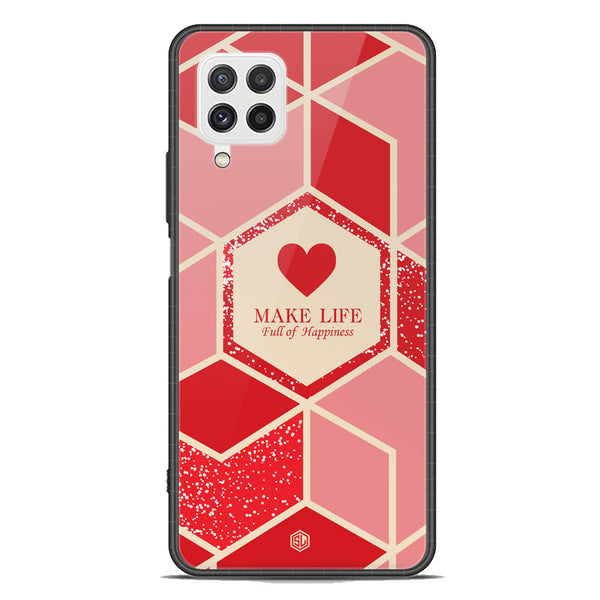 Happiness Series Soft Phone Case - Premium Glass Case - Design 5 - Samsung Galaxy M32
