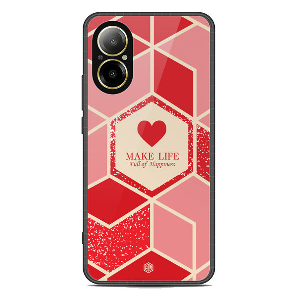 Happiness Series Soft Phone Case - Premium Glass Case - Design 5 - Realme C67 4G