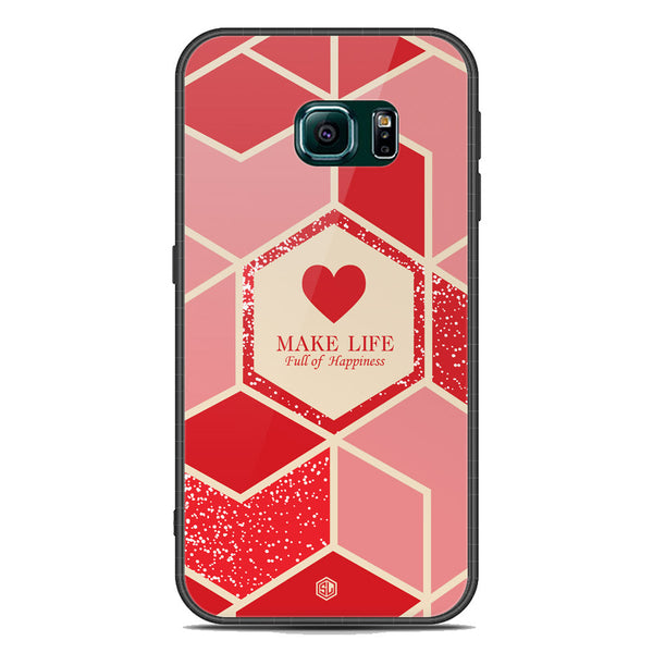 Happiness Series Soft Phone Case - Acrylic Case - Design 5 - - Samsung Galaxy S6 Edge Plus