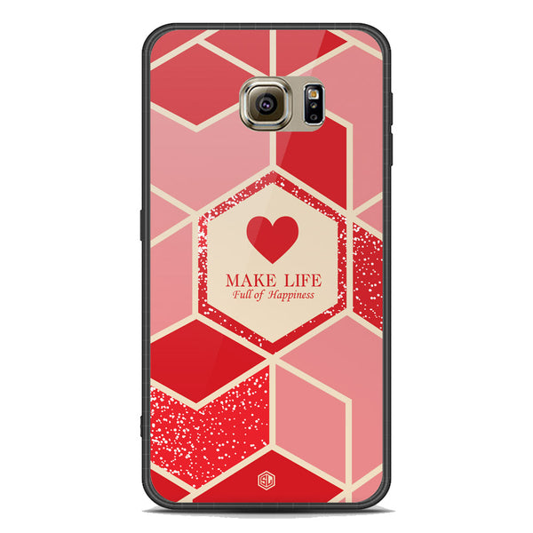 Happiness Series Soft Phone Case - Acrylic Case - Design 5 - - Samsung Galaxy S6