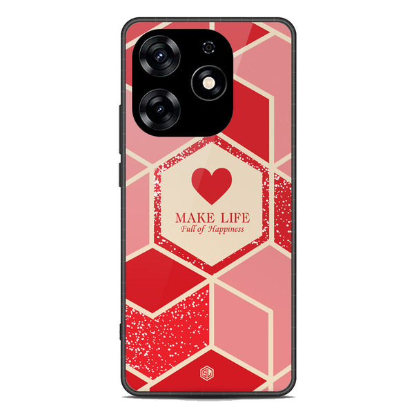 Happiness Series Soft Phone Case - Metal Case - Design 5 - Tecno Spark 10 Pro