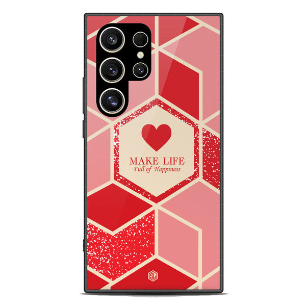 Happiness Series Soft Phone Case - Premium Glass Case - Design 5 - Samsung Galaxy S24 Ultra