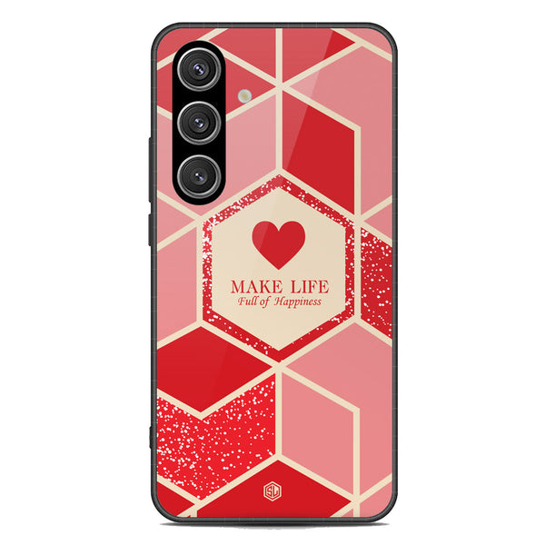 Happiness Series Soft Phone Case - Premium Glass Case - Design 5 - Samsung Galaxy S24 Plus