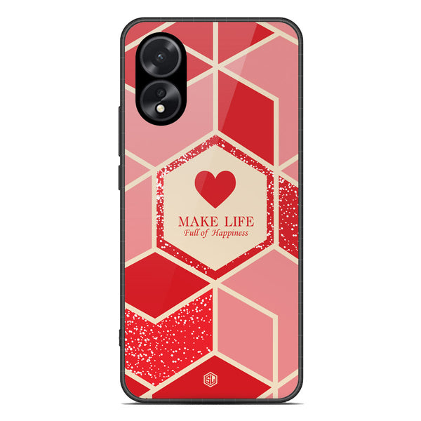 Happiness Series Soft Phone Case - Premium Glass Case - Design 5 - Oppo A18