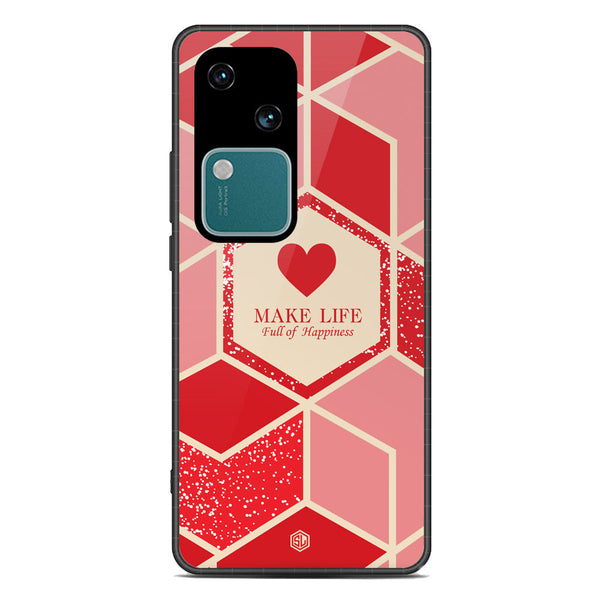 Happiness Series Soft Phone Case - Premium Glass Case - Design 5 - Vivo V30