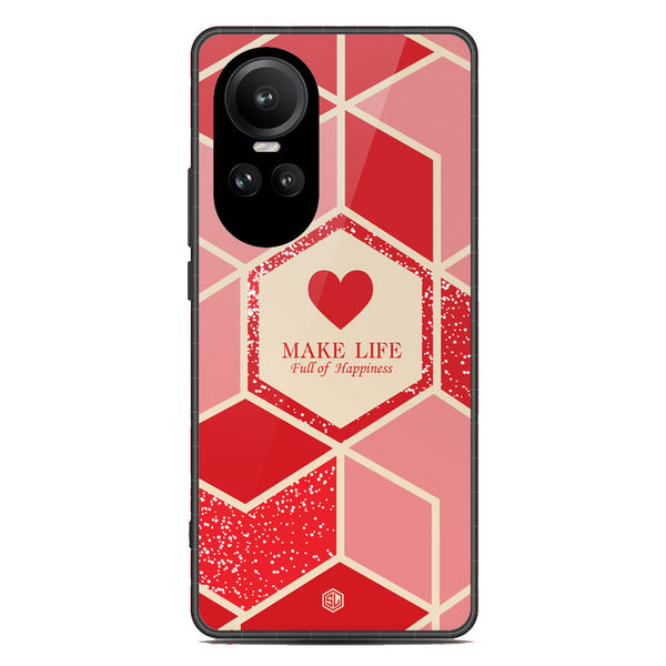 Happiness Series Soft Phone Case - Premium Glass Case - Design 5 - Oppo Reno 10 Pro