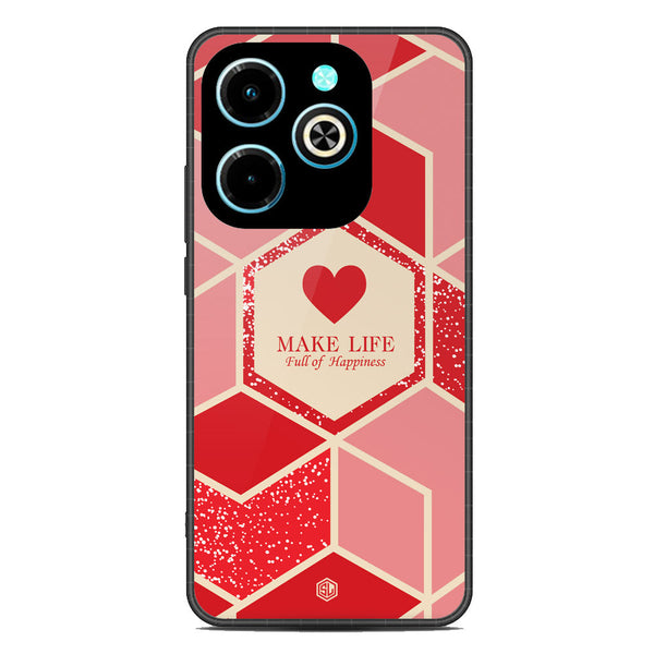 Happiness Series Soft Phone Case - Metal Case - Design 5 - Infinix Hot 40i