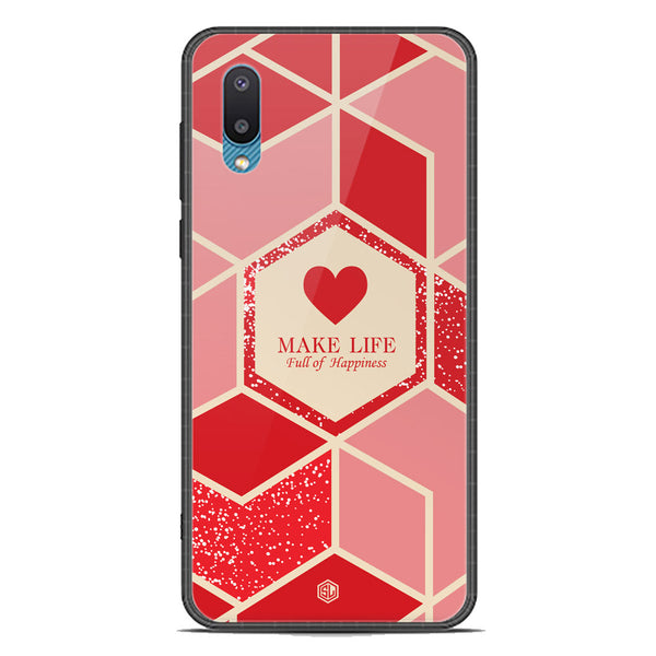 Happiness Series Soft Phone Case - Premium Glass Case - Design 5 - Samsung Galaxy M02