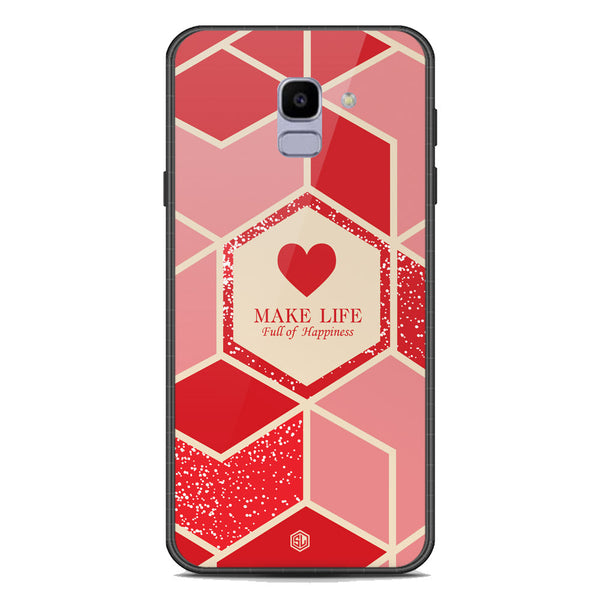 Happiness Series Soft Phone Case - Premium Glass Case - Design 5 - Samsung Galaxy J6 2018