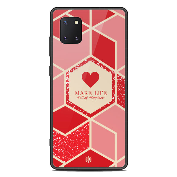 Happiness Series Soft Phone Case - Premium Glass Case - Design 5 - Samsung Galaxy A81