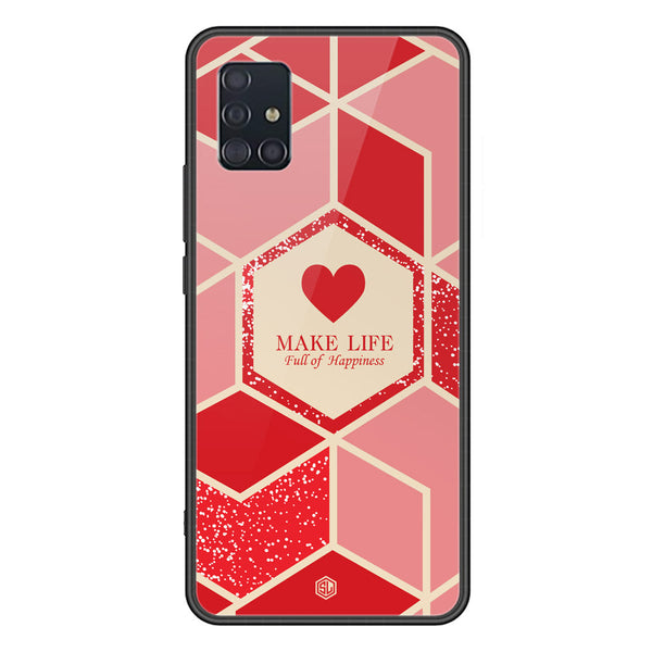 Happiness Series Soft Phone Case - Premium Glass Case - Design 5 - Samsung Galaxy A51