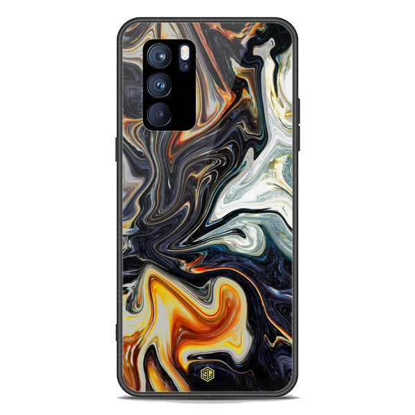 Marble Series Soft Phone Case - Premium Glass Case - Design 1 - Oppo Reno 6 5G
