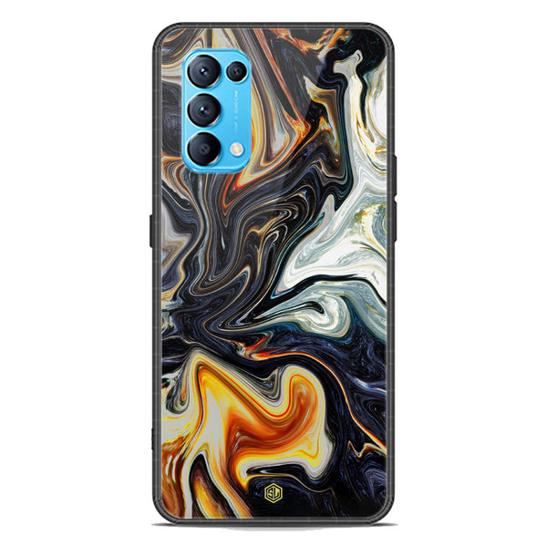 Marble Series Soft Phone Case - Premium Glass Case - Design 1 - Oppo Reno 5 4G