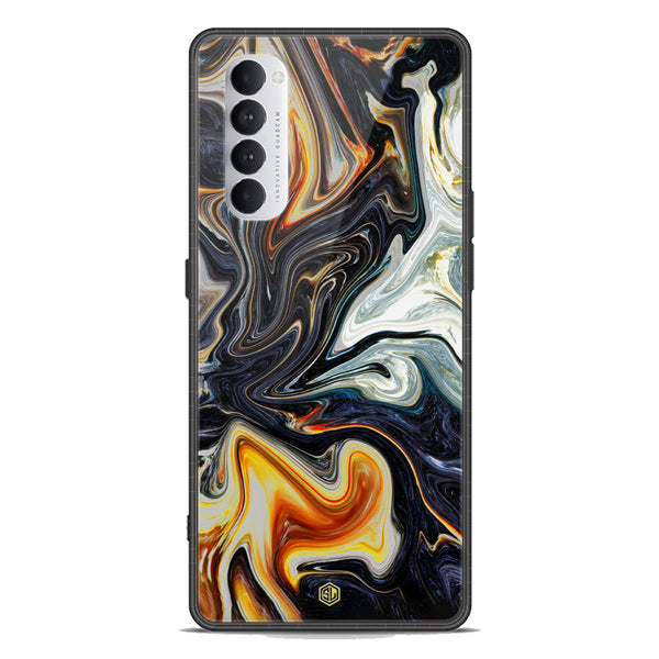 Marble Series Soft Phone Case - Premium Glass Case - Design 1 - Oppo Reno 4 Pro 5G