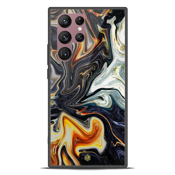 Marble Series Soft Phone Case - Premium Glass Case - Design 1 - Samsung Galaxy S22 Ultra 5G