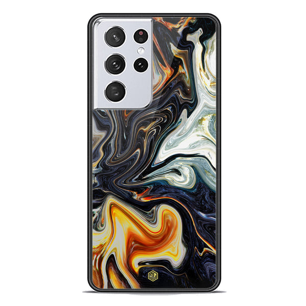 Marble Series Soft Phone Case - Premium Glass Case - Design 1 - Samsung Galaxy S21 Ultra 5G