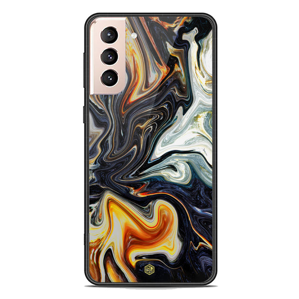 Marble Series Soft Phone Case - Premium Glass Case - Design 1 - Samsung Galaxy S21 5G